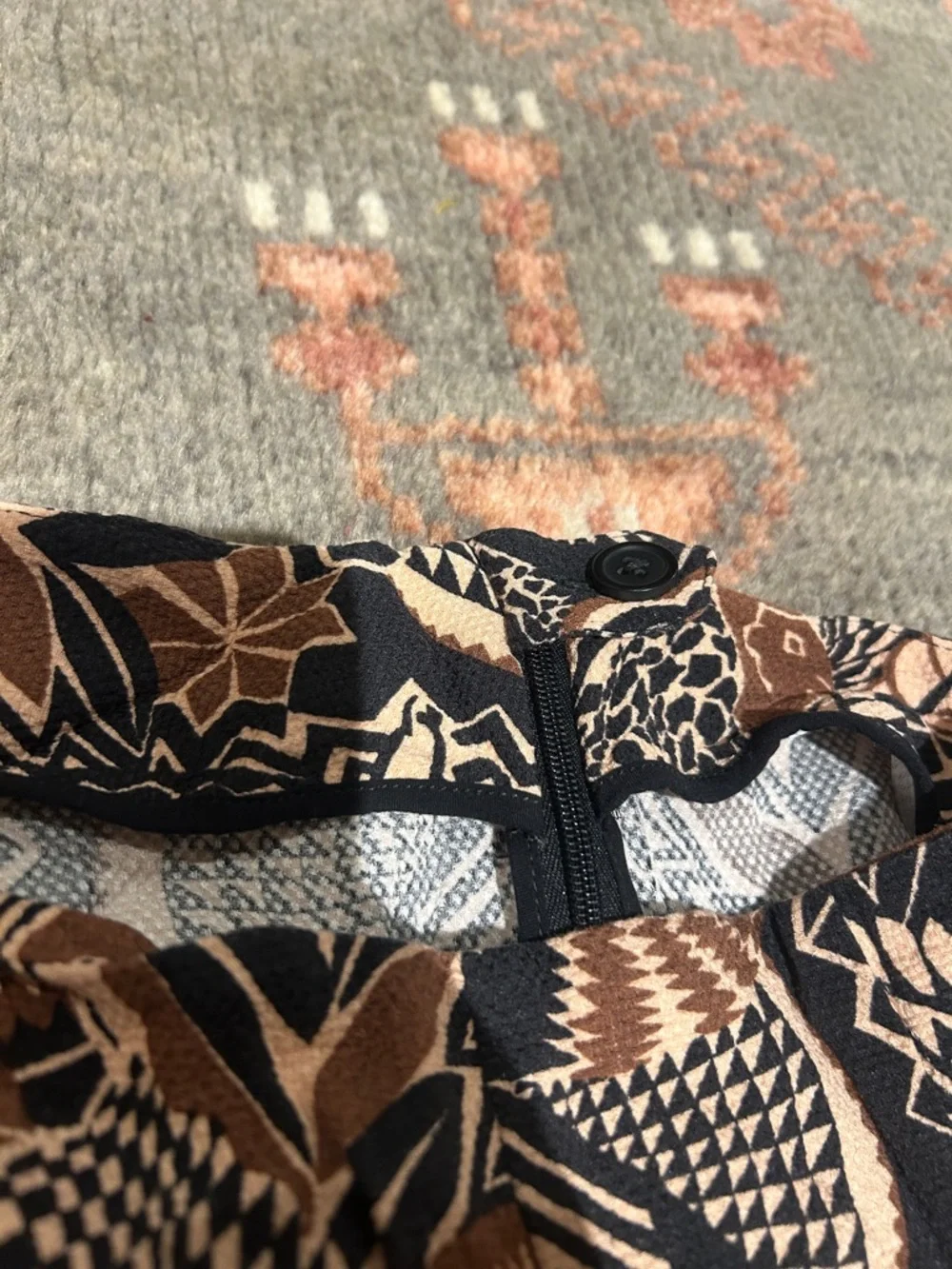 Anthropologie Brown and Black Tribal-Print Wide-Leg Pants - Picture 4 of 5